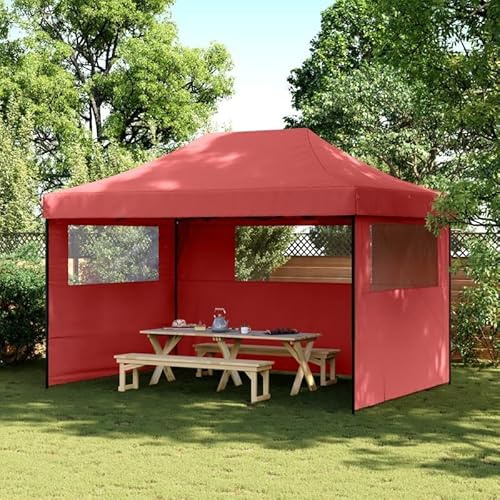 Tenda pieghevole pop-up gazebo con 3 parti laterali in tessuto Oxford (100% poliestere) e PVC, ideale per feste in giardino, campeggio ed eventi all'aperto, resistente alle intemperie e facile da