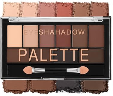 Erinde Palette Ombretti 10 Colori, Palette Eyeshadow Opaca e Shimmer, Alta Pigmentazione e Lunga Tenuta, Con Pennello Ombretti, Facile da Sfumare, Palette Trucco Occhi #02