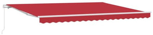 vidaXL Markise Rot 450 x 350 x 165 cm Polyester, Verstellbares Garten- und Terrassendach, modernes, UV-beständiges Material, perfekte Außenbeschattung