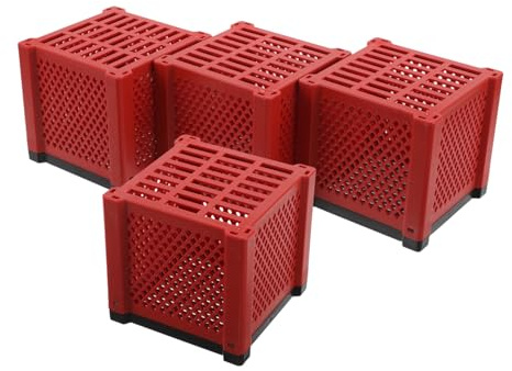TOBBOMEY 4 pièces Cube Filtre Aquarium Réutilisable Boîte de Rangement Vide pour Actif Compatible Bassins Chevaux Aquariums et Étangs Conteneur de Filtration Creux Facile à Nettoyer