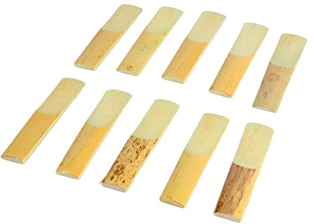 RiToEasysports Juego de cañas para clarinete para saxofón Strength 2 de 10 piezas, cañas para clarinete de Mib portátiles para un rendimiento sonoro atractivo (color de madera número 2.5)