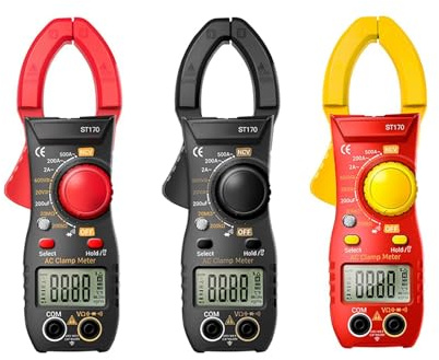 FTVOGUE ST170 Smart Clamp Meter, Digitalmultimeter, LCD-Bildschirm mit Automatischer Bereichswahl, AC-DC-Spannungsprüfer, Elektrische Prüfung für den Heim- oder Industriegebrauch (BLACK)