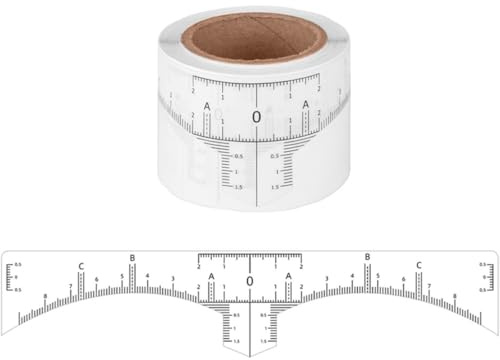 HEALEEP Righello per Sopracciglia Adesivo Usa e Getta 50 Pezzi, Strumento per Misurazione Sopracciglia, Modellatore e Mappatore Trasparente per Trucco e Microblading, per Definizione