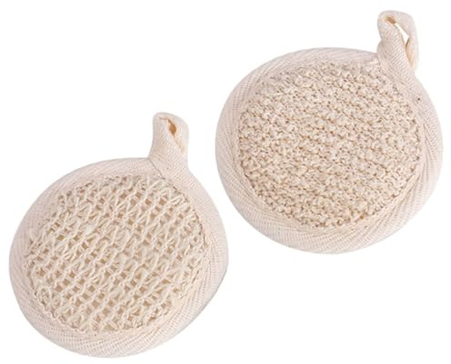 Mikikit Serviette de Bain Exfoliante 2pcs en Matière Pointillée et Éponge Nettoyage Profond et Élimination des Impuretés, pour Usage Quotidien