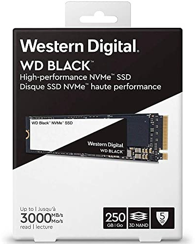 Western Digital WD Black NVMe - Disco duro sólido SSD 250GB, M.2, PCI Express 3.0, 3400 MB/s