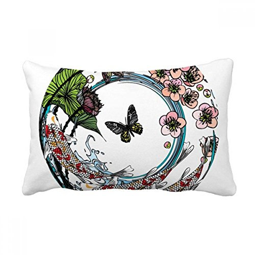 DIYthinker Autop Sakura Lotus Pattern Geometrie Werfen Lendenkissen Kissenbezug Startseite Dekor-Geschenk 16 Zoll x 24 Zolls Mehrfarbig