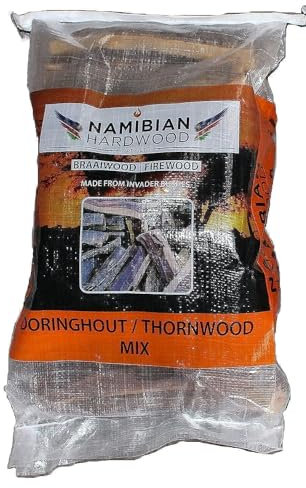 Namibian Hardwood Firewood Braaiwood 12 KG - Long-Burning Firewood for BBQ, Braai, Fireplaces, Wood Burners & Pizza Ovens | Premium African Logs