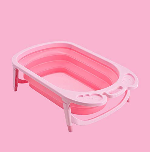 KUANDARDZ Seguridad Reductor Bañera Bebe,Bañera Plegable con Botón de colapso Antideslizante para tu Recien Nacido, Bebe, niña, niño Fuerte, Pink, A
