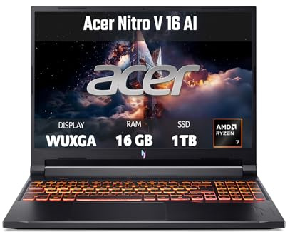 Acer Nitro V 16 AI ANV16-42-R0BK Notebook Gaming, NVIDIA GeForce RTX 5060 8 GB GDDR7, Processore AMD Ryzen™ 7 260, Ram 16 GB DDR5, 1024 GB SSD, Display 16 WUXGA IPS 180 Hz, Windows 11 Home