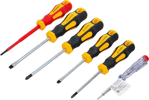 BGS Diy 35816 | Jeu de tournevis VDE pour électricien | plats/cruciformes | 6 pièces