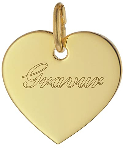 trendor Gravur Anhänger Für Damen Gold 333 (8 Kt) Herz mit Namen 75698 | Gravurschmuck aus Echtgold, Schmuckstück für Frauen,