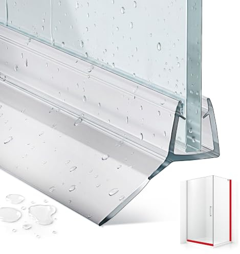 Bagnoxx duschtätning anslagstätning 2m för glastjocklek 6mm, 135 grader transparent, enkel öppning för duschdörr, duschläpp PVC