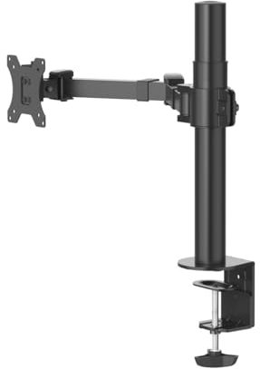 Hama Monitorhalterung für 1 Monitor 13 – 35 Zoll (Monitorhalter höhenverstellbar bis 40 cm, schwenkbar 180°, neigbar +/- 35°, ausziehbar, Bildschirmhalterung 15 kg Traglast, VESA 75 x75, 100 x 100)