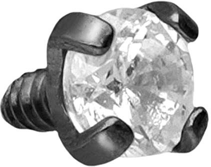 PIERCINGLINE Titan Schraubaufsatz mit Außengewinde 0,9 mm EINGEFASSTER KRISTALL Piercing Aufsatz Ersatz Farb & Größenauswahl