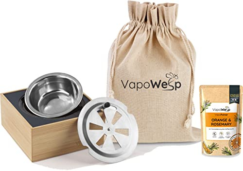 VapoWesp Räucherbox gegen Vespen | Inkl. 350g Pulver Orange & Rosemary | Rauchregulierung mit feuerfesten Räucherbox | Vapo Wesp hält Wespen auf natürliche Art fern VapoWesp Räucherbox gegen Vespen