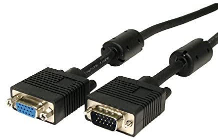 1m SVGA/VGA Monitor Extension Cable Male To Female Lead Triple Shielded 15pin