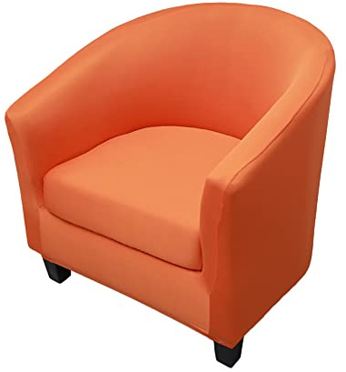 Highdi Sesselschoner Sesselüberwurf mit Elastisch Stretch Husse 2 Stück, Club Chair Schonbezug Sofabezug mit hoher Dehnung Sessel für Loungesessel Cocktailsessel (einfarbig orange)