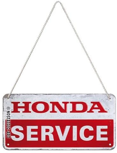 Nostalgic-Art Retro Hängeschild, 10 x 20 cm, Honda MC – Service | Original Honda Lizenzprodukt (OLP), aus Metall, Vintage Design, Blechschilder Sprüche, Geschenk-Idee für Biker