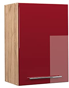 Vicco Hängeschrank Fame-Line, Bordeaux Hochglanz, 50 cm | MDF-Front · Soft-Close · 2 Einlegeböden · Metallgriffe · ✓ Praktischer Stauraum