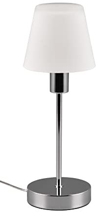 Trio Lampada da tavolo Luis II 595700106, Metallo cromato, vetro bianco satinato, escl. 1x E14, On/Off Touch