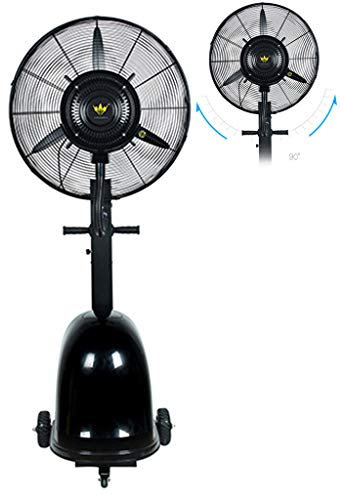 Ventilador de nebulización, ventilador de pedestal oscilante de refrigeración de nebulización de pie potente ventilador de bocina humidificador circulador de aire con motor de tres velocidades de cabe