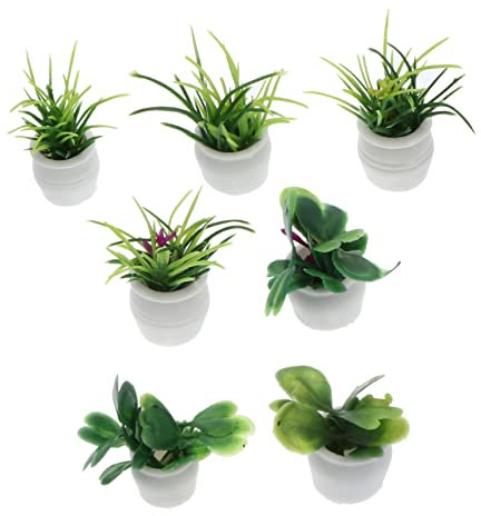 jojofuny 7stücke Mini-topfpflanze Künstlicher Bonsai Mini-hausdekoration Künstliche Topfpflanze Tischdeko Fake Pflanzen Fake Plant Mini Pflanzen