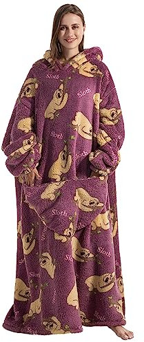 Shamdon Home Collection Oversized Blanket Hoodie for Women Men Adult - Extra Long Warm and Soft Snuggle Hooded Wearable Blanket Sweatshirt, Gifts for Christmas Birthday