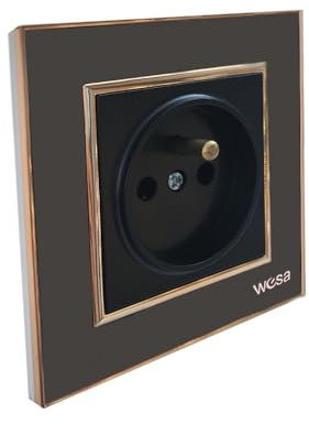 WESA Interrupteurs à deux voies, interrupteurs encastrés et muraux, prises murales (Steckdose française, NOIR)