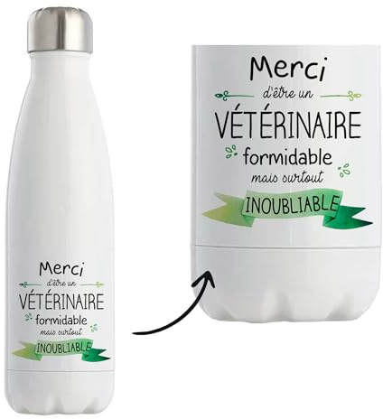 Planetee Bouteille isotherme Vétérinaire inoubliable Homme Gourde Réutilisable Cadeau Départ Retraite Collègue Anniversaire Noël
