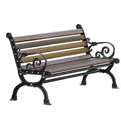 Gartenbank Gartenbank, Außenbank, Terrassenbank, 3-Personen-Verandasitz aus Metall, Stahlrahmenmöbel mit exquisit geschnitzten Armlehnen for Yard Park Path Lawn Deck Bank Sitzbank ( Size : 180x57x77CM