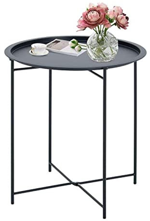 Beistelltisch Wohnzimmer, Couchtisch aus Metall, moderner runder Tabletttisch, Nachttisch, Wohnzimmer, Eck-Teetisch, kleine Raummöbel für Balkon, Garten, Zuhause, Büro, Schlafzimme