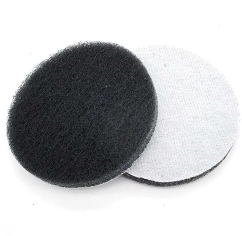 NEFLUM 10 Stück Scheuerschwamm, 10,2 Cm, Polierschwamm, Selbstklebende Scheibe, Nylon-Reinigungswerkzeuge Für Die Reinigung,Grau