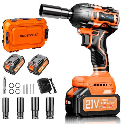 Cordless Impact Wrench, 517Ft-Ibs (700N.m) 1/2 Impact Gun, 2 x 4.0Ah Batteries Impact Driver, 21V Power Brushless Motor for Car Tire/DIY Furniture
