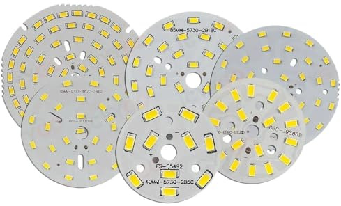ADZJOY Placa Base de Aluminio de 3-36 W con Cuentas, lámpara Colgante de luz descendente Redonda, Placa de modificación de Fuente de luz, Panel de luz LED SMD 5730(Warm White,5pcs 3W(40MM))