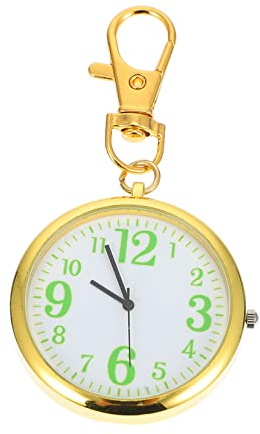 LIFKOME Goldene Taschenuhr aus Glas und Legierung für Kinder, Senioren | Alltagstauglich und Praktisch, Moderner Stil, Tragbar als Schlüsselanhänger