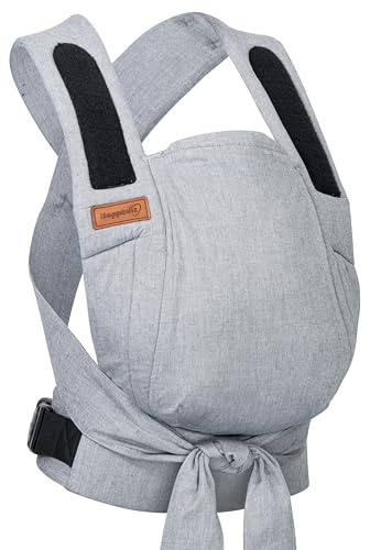 Hoppediz Babytrage Bondolino b.pure - Bauchtrage, Hüfttrage, Rückentrage - ab Geburt (all grey)