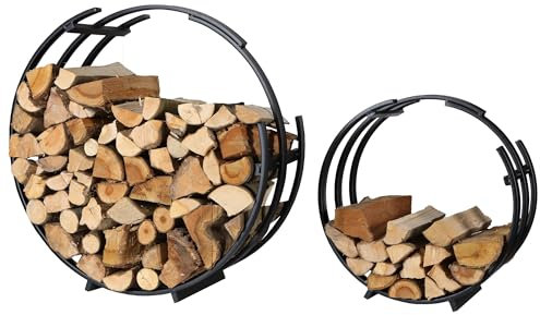 H4L Brennholz Regal Stapelregal Kaminholzständer 2er Set Brennholzablage Stapelhilfe