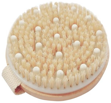 Bamboo Dry Body Brush Shower Brushing Removes Dry Skin with Massage Nodes Exfoliating Bath Brushes Body Scrubber