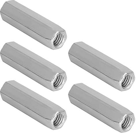 Lange Sechskantmutter, 5pcs Zinkplattierte Stahl M10*40/50, Kopplung von Sechskantmutter für Bolzen und Nieten (M10*40)