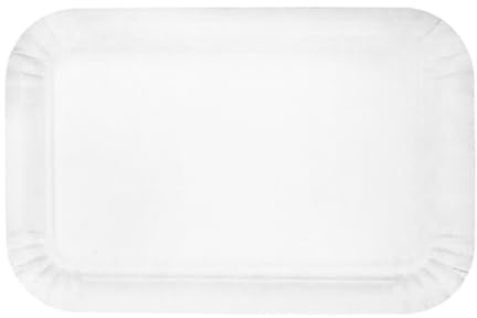Monouso | 100 Bandeja de Cartón Blanca 12×19 cm | Rectangular Compacta | Resistente al Aceite y al Calor | Ideal para Degustaciones y Catering | Pack de 100 Unidades