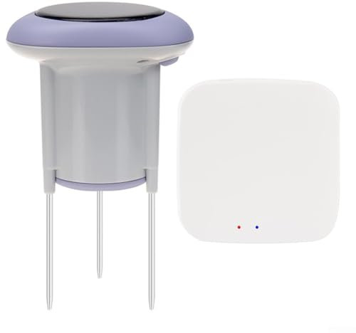 Bodenfeuchtigkeitsmesser – Gartenbodenfeuchtigkeitsmesser, kabelloser Solar-Boden-Sensor, Temperatur-Feuchtigkeitsmesser für Gärtner für Zigbee 3.0-Technologie (Zugangspunkt)