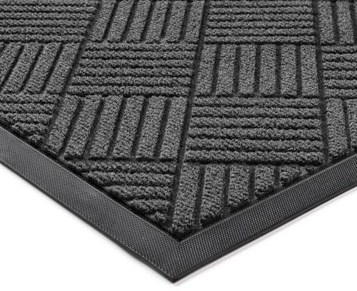 100pointONE Front Door Mat, Heavy Duty Indoor Outdoor Doormat, 72 x 36 Low Profile Outdoor Mats for Home Entrance, Stain and Fade Resistant Welcome Mat Ideal for High Traffic Area, Diamond Grey