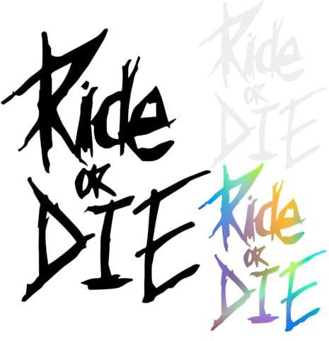 Ride Or Die-Aufkleber, 3 Motorrad Aufkleber Car Stickers Für Auto Motorrad Fahrrad, Wasserdichter Autotür-Windschutzscheiben-Schriftzug-Aufkleber, Frei Zum Zuschneiden, Autofenster-Buchstabenaufkleber