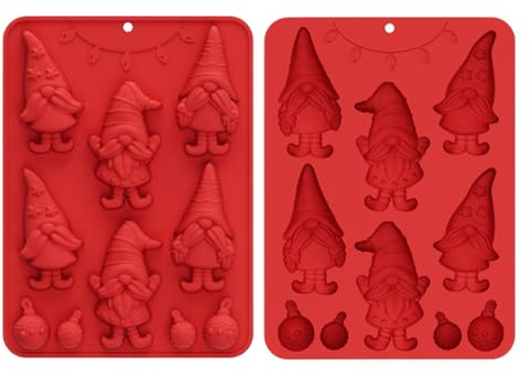Zasdvn Moule De Noël - Moules En Silicone À Design Nain Pour Bonbons De Noël - Outil Artisanal À Démoulage Facile Pour Gelée, Savon, Pudding, Bonbons Gélifiés, Décorations De Cupcake Et