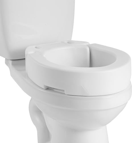 VEVOR Toilettensitzerhöhung Toilettenerhöhung mit 136 kg Tragkraft & 88,9 mm Hubhöhe, erhöhter Toilettensitz aus HDPE mit vergrößerter Öffnung für ältere Menschen Senioren Behinderte