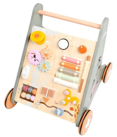 Kinder Lauflernwagen,Leise Rollend Mit Verstellbarem Griff Sicher Und Spielzeug,Schiebespielzeug Als Lauflernwagen - Für Kinder Mädchen Zuhause Indoor Outdoor Gehen Spielen