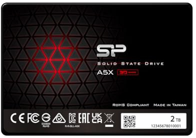 Silicon Power 2TB SSD 3D NAND A5X SLC Cache Performance Boost SATA III 2.5 7mm (0.28) Internal Solid State Drive (SP002TBSS3A55S25AY)