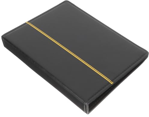Toyvian Schwarzes Briefmarkenalbum aus Pu mit Wiederverwendbaren Seiten und Hoher Haltbarkeit für Sichere Aufbewahrung und Briefmarkensammlung