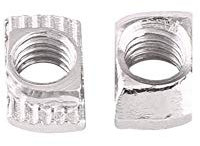 50Pz T-Scanalatura Dado Femmina d'Argento in Acciaio al Carbonio Placcato Zincato Standard Europeo Profilo in Alluminio per Estrusione(EU20-M4 × 10 × 6)