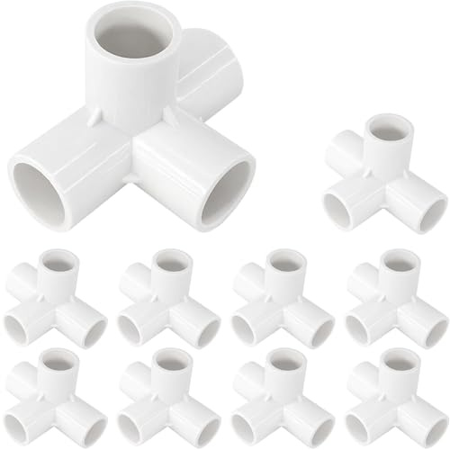 Gardeningwill 10 Stück 4-Wege-PVC-Fassung, 20 mm, robuste Gewächshaus-Rahmen-Möbelverbinder